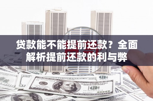 保税港区贷款能不能提前还款？全面解析提前还款的利与弊