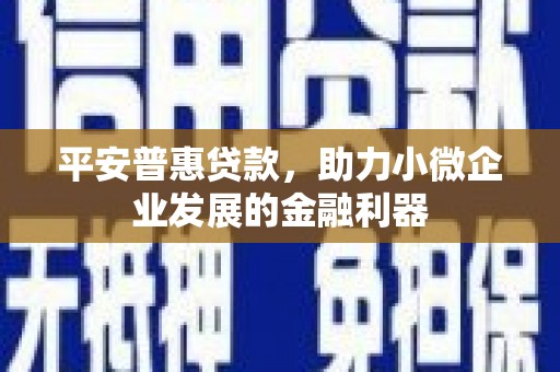 竹南平安普惠贷款，助力小微企业发展的金融利器