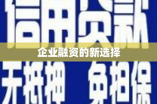 佛冈企业融资的新选择