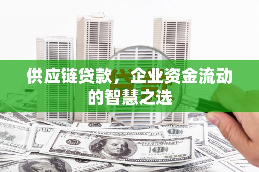 高邮供应链贷款，企业资金流动的智慧之选
