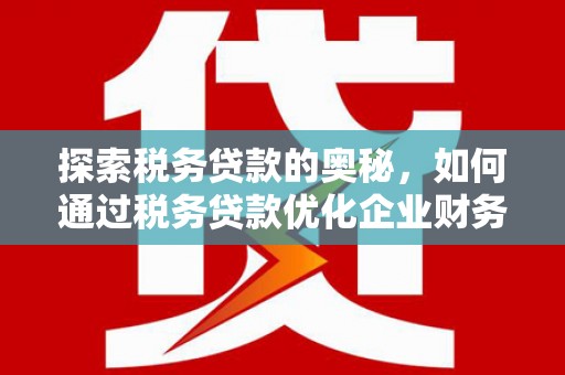 凌海探索税务贷款的奥秘，如何通过税务贷款优化企业财务