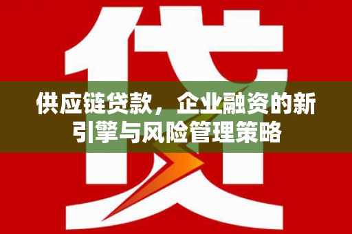 行唐供应链贷款，企业融资的新引擎与风险管理策略