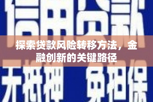 潜江探索贷款风险转移方法，金融创新的关键路径